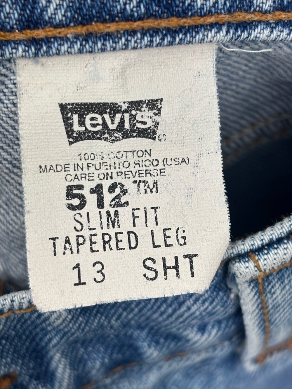 Levi's 512 vintage 90s Light wash Blue Slim tapered Denim Jeans size 13 Short - Picture 5 of 11